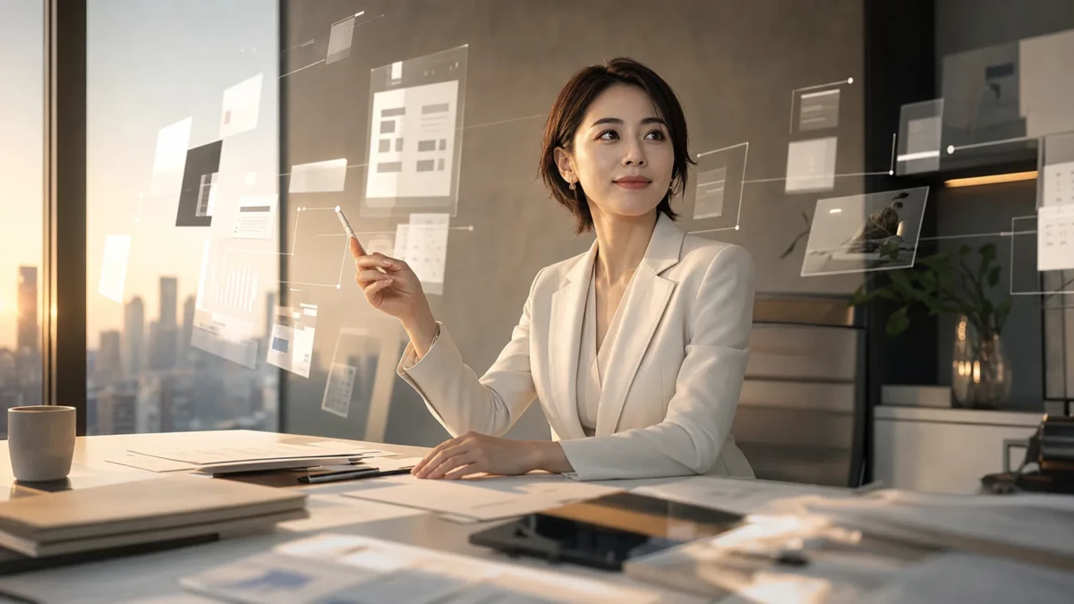 ChatGPT Workを仕事のパートナーとして活用する30代の女性経営者