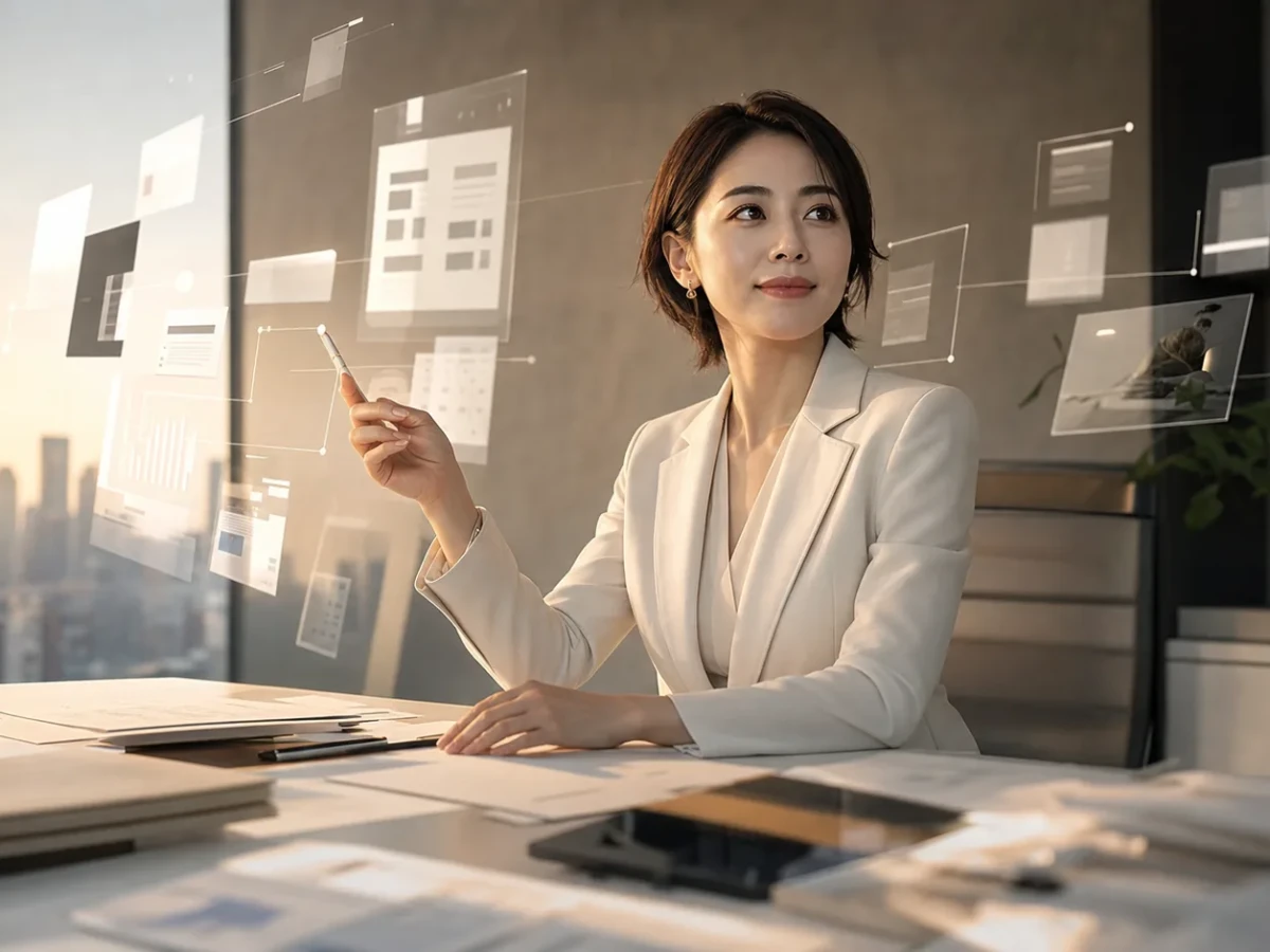 ChatGPT Workを仕事のパートナーとして活用する30代の女性経営者