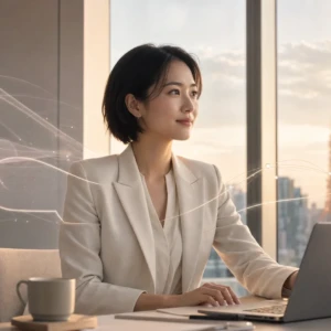 AIエージェントを信頼できる仕事仲間として活用する30代の女性経営者