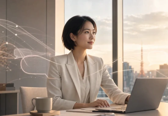 AIエージェントを信頼できる仕事仲間として活用する30代の女性経営者